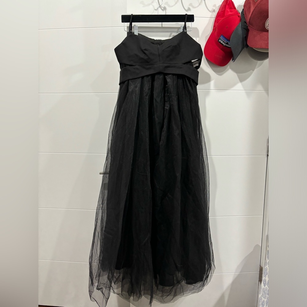NWT Fame and partners 2 piece black set—net skirt and crop top US size 4